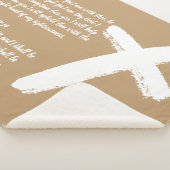 Couverture Sherpa Chauve-prière chrétienne Croix blanche (3/4)