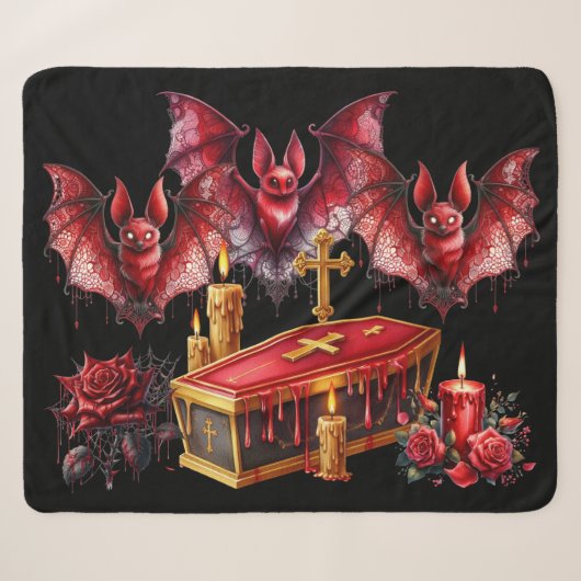 Couverture Sherpa Chauves-souris vampires (Devant (Horizontal))