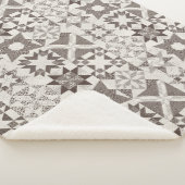 Couverture Sherpa Cheater Traditionnel Patchwork Stars Quilt Black (3/4)