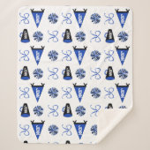 Couverture Sherpa Cheer Camp Blue and Black Cheerleadering Pompom (Devant)