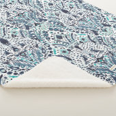 Couverture Sherpa CHEETAH AMI Ikat Tribal Indigo Blue (3/4)