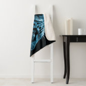 COUVERTURE SHERPA CHEETAH BLEUE (En situation)