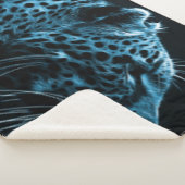 COUVERTURE SHERPA CHEETAH BLEUE (3/4)