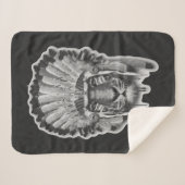 Couverture Sherpa Chef de tigre de Natif américain (Devant (Horizontal))