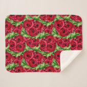 Couverture Sherpa Chemin Rouge Roses Fleur Garland (Devant (Horizontal))