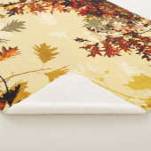 Couverture Sherpa Chêne de automne Feuilles orange rouge jaune Sherp (3/4)