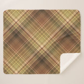 Couverture Sherpa Chêne rustique Brown et plat d'olive (Devant (Horizontal))