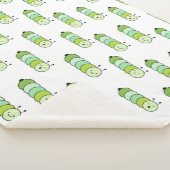 Couverture Sherpa Chenilles Vertes Mignonnes et Diverses Expressions (3/4)