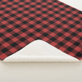 Couverture Sherpa Chèque de Buffle Noir Rouge (3/4)