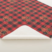 Couverture Sherpa Chèque rouge plaqué En vichy Noël (3/4)