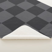 Couverture Sherpa Chequers gris noir croate foncé moderne (3/4)