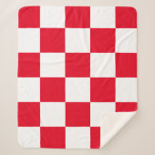 Couverture Sherpa Chequeurs croates rouges modernes (Devant)