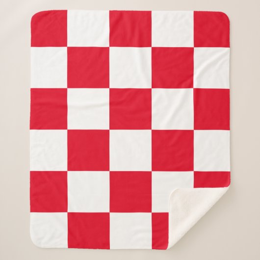 Couverture Sherpa Chequeurs croates rouges modernes (Devant)