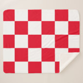 Couverture Sherpa Chequeurs croates rouges modernes (Devant (Horizontal))