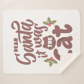 Couverture Sherpa Cher Père Noël, C'était le design de chat (Devant (Horizontal))