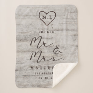 Couverture Sherpa Chérie sculptée le nouveau M. & Mme Newlyweds