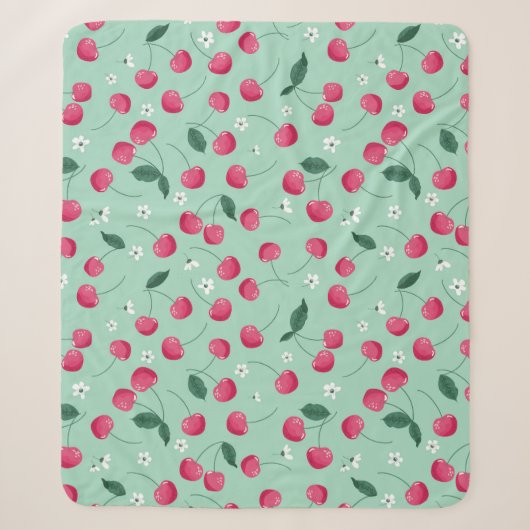 Couverture Sherpa Cherry Blossom : Design festif d'été (Devant)