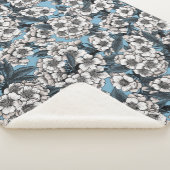 Couverture Sherpa Cherry blossom in white and blue (3/4)