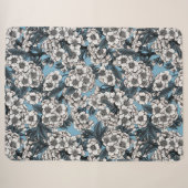 Couverture Sherpa Cherry blossom in white and blue (Devant (Horizontal))