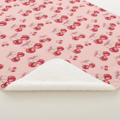 Couverture Sherpa Cherry Blossom Pink Pattern Sherpa Fleece Blanket (3/4)