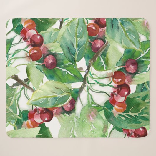 Couverture Sherpa Cherry Seamless Pattern (Devant (Horizontal))