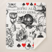 Couverture Sherpa Cheshire Chat classique alice au merveilleux fou (Devant)