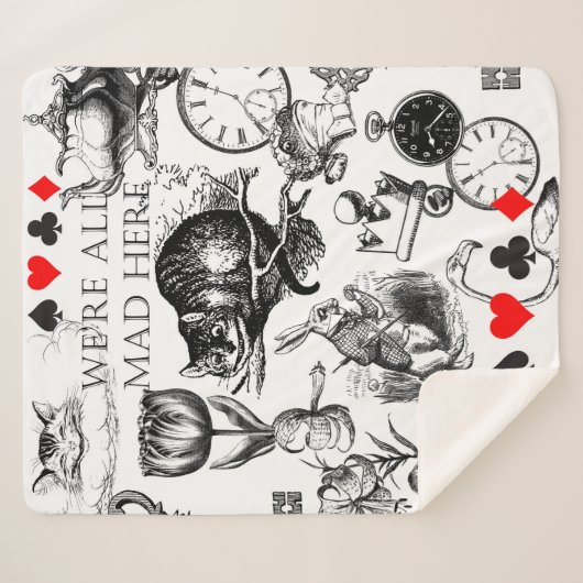 Couverture Sherpa Cheshire Chat classique alice au merveilleux fou (Devant (Horizontal))