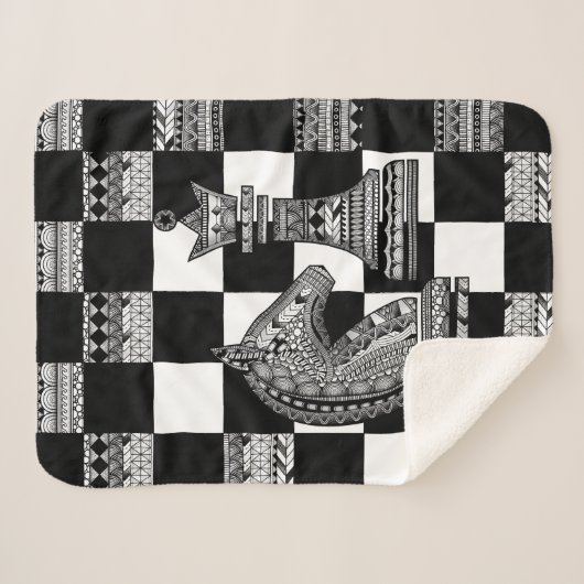 Couverture Sherpa Chess Knight and Queen - Art zen (Devant (Horizontal))