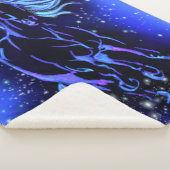 Couverture Sherpa Cheval Bleu Sherpa Blanket Courant La Nuit (3/4)