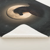 Couverture Sherpa Cheval Brillant Lune Noire (3/4)