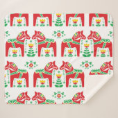 Couverture Sherpa Cheval de Dala suédois : Art folklorique (Devant (Horizontal))