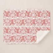 Couverture Sherpa Cheval de Dala suédois Rouge et blanc (Devant (Horizontal))