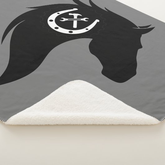 Couverture Sherpa Cheval de Farrier Chaussures Silhouette Graphique (3/4)