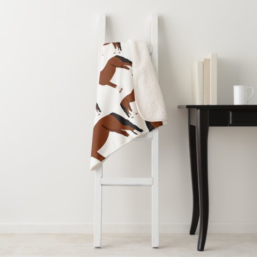 Couverture Sherpa Cheval Design (En situation)