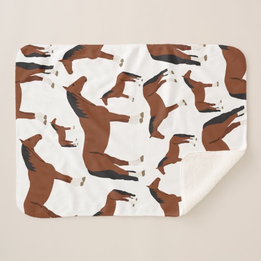 Couverture Sherpa Cheval Design (Devant (Horizontal))
