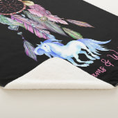 Couverture Sherpa Cheval et Dreamcatcher ~ Rêves et voeux BOHO (3/4)