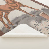 Couverture Sherpa cheval heureux en brun (3/4)