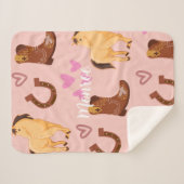 Couverture Sherpa Cheval Lover rose (Devant (Horizontal))