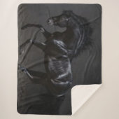COUVERTURE SHERPA CHEVAL NOIR (Devant)