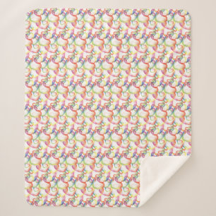 Couverture Sherpa Chevauchement Abstrait Motif de coeur