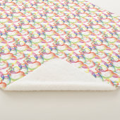 Couverture Sherpa Chevauchement Abstrait Motif de coeur (3/4)