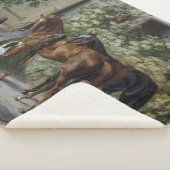 Couverture Sherpa Chevaux à la Porche (par Albrecht Adam) (3/4)