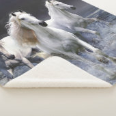 Couverture Sherpa Chevaux à lancer l'oreiller (3/4)