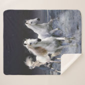 Couverture Sherpa Chevaux à lancer l'oreiller (Devant (Horizontal))