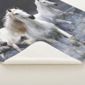 Couverture Sherpa Chevaux à lancer l'oreiller (3/4)
