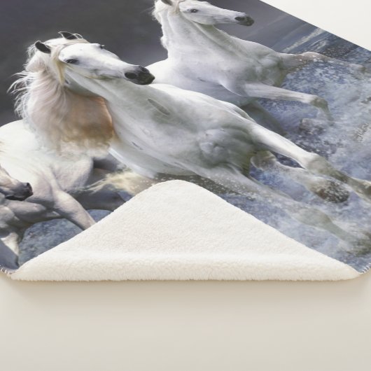 Couverture Sherpa Chevaux à lancer l'oreiller (3/4)