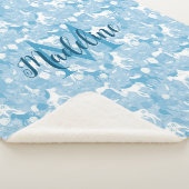 Couverture Sherpa Chevaux dans le champ_Soft Blue Monogramed Blanket (3/4)