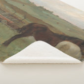 Couverture Sherpa Chevaux dans une prairie, Peinture à l'huile, Edga (3/4)