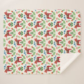 Couverture Sherpa Chevaux de Dala Rouge suédois Sherpa Blanket (Devant (Horizontal))