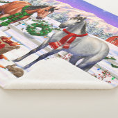 Couverture Sherpa Chevaux de Noël en neige (3/4)